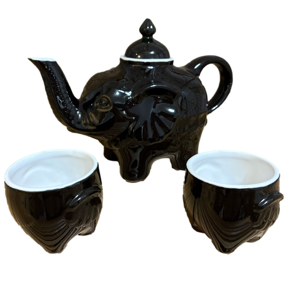 Black Elephant Teapot Set